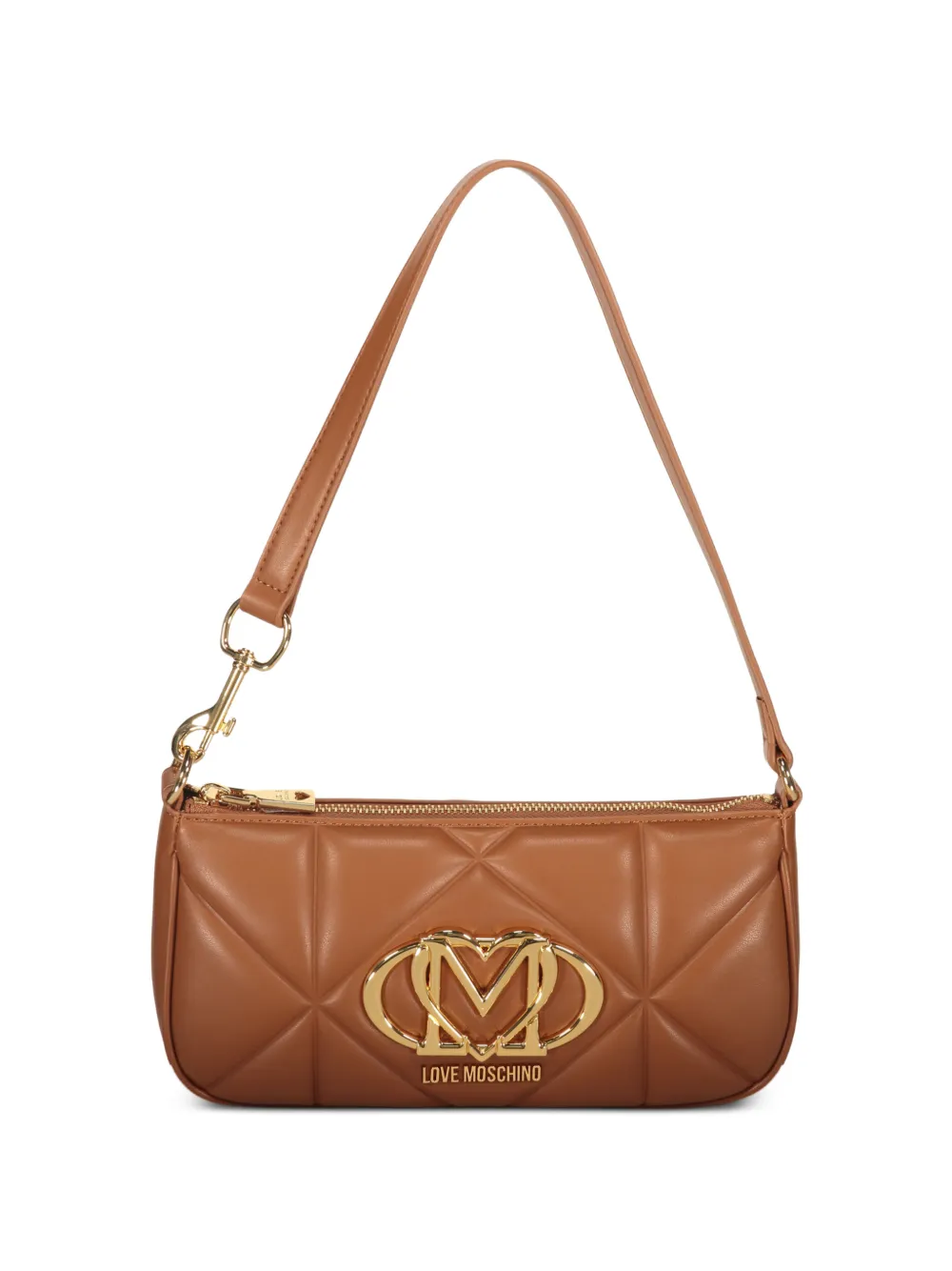 Love Moschino metallic logo shoulder bag - Toni neutri