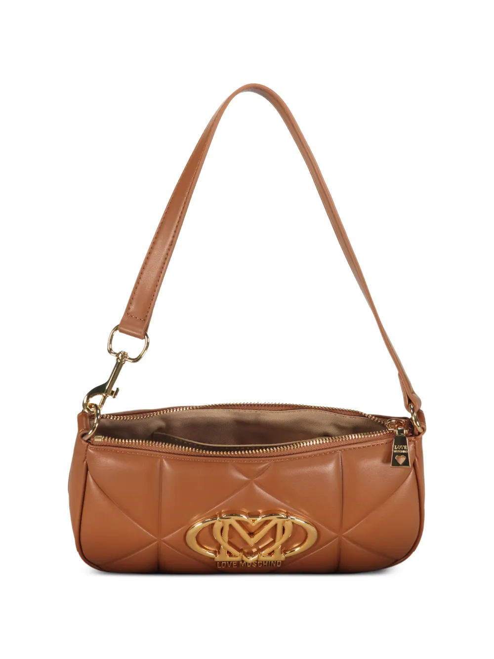 Love Moschino Schoudertas met metalen logo Beige