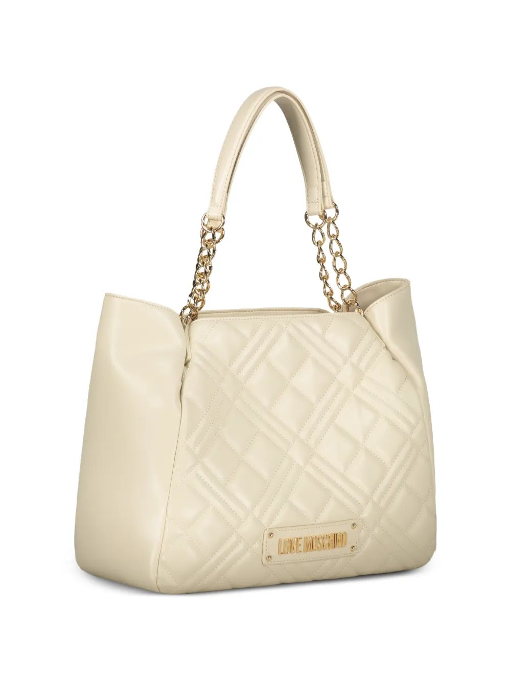 Love Moschino Schoudertas met logo-applicatie Beige