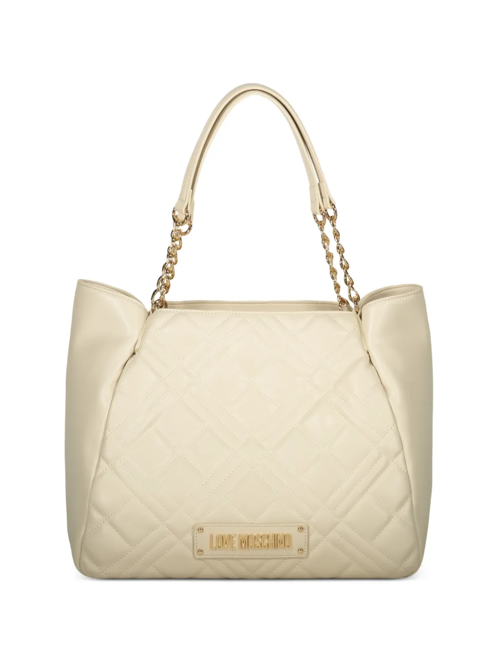 Love Moschino logo-appiqué shoulder bag - Toni neutri
