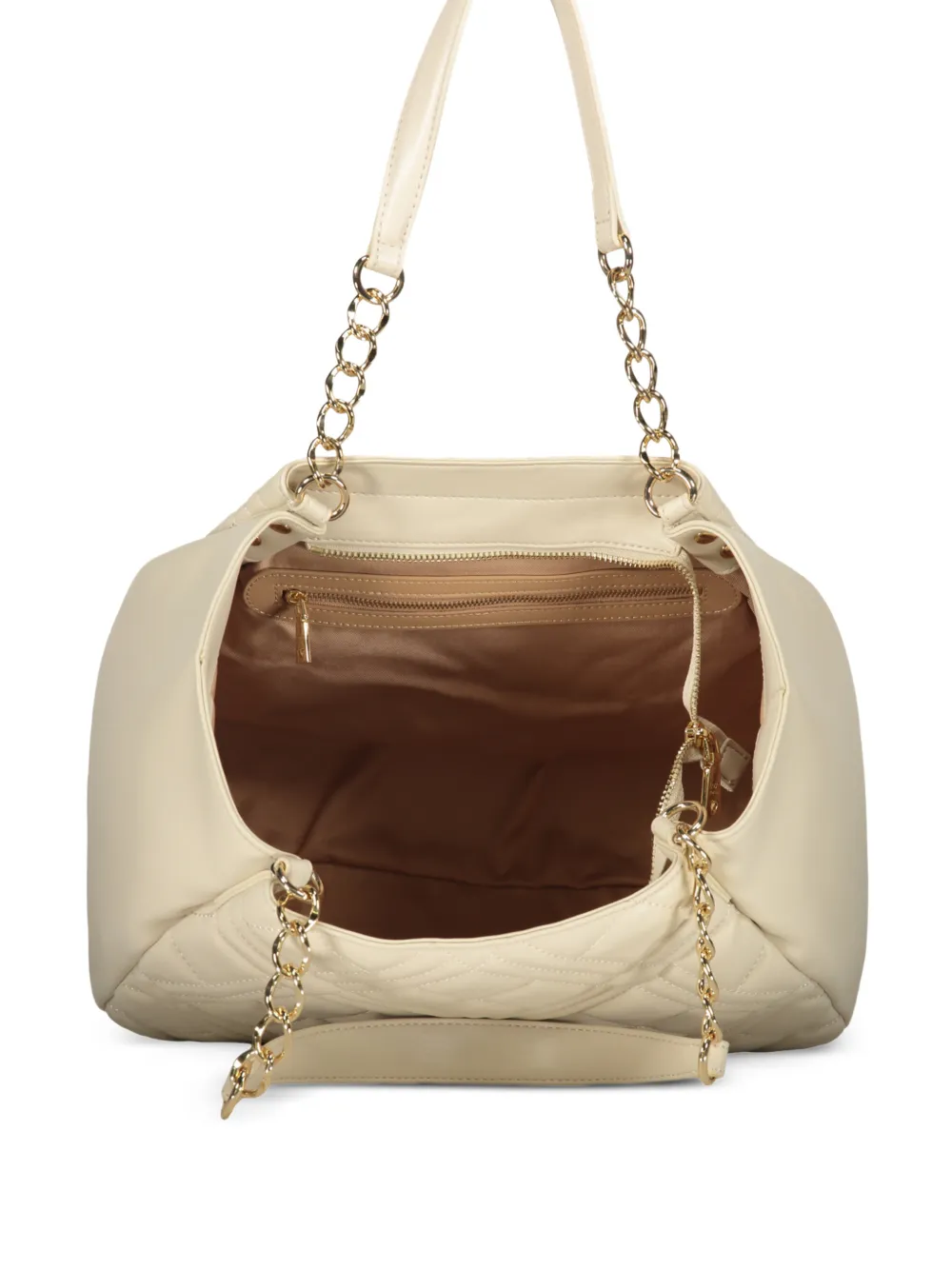 Love Moschino Schoudertas met logo-applicatie Beige