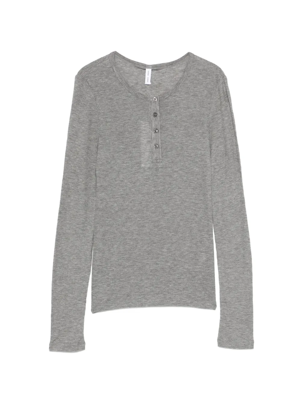 SAMSOE SAMSOE buttoned long-sleeve top - Grau
