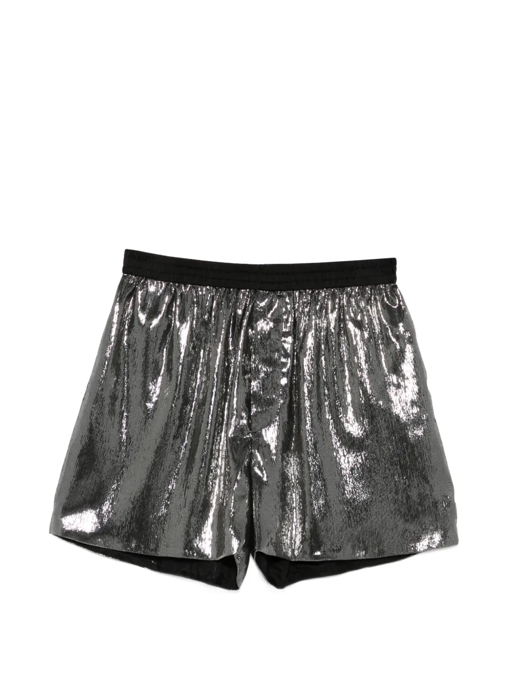 SAPIO lamé-effect shorts - Argento