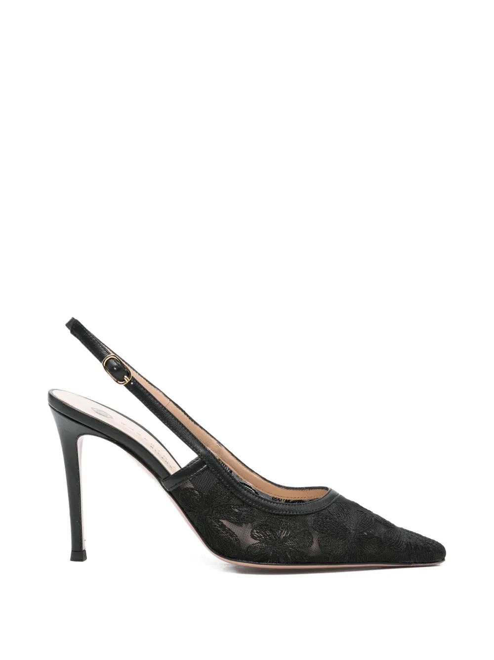Roberto Festa floral-lace slingback pumps - Nero