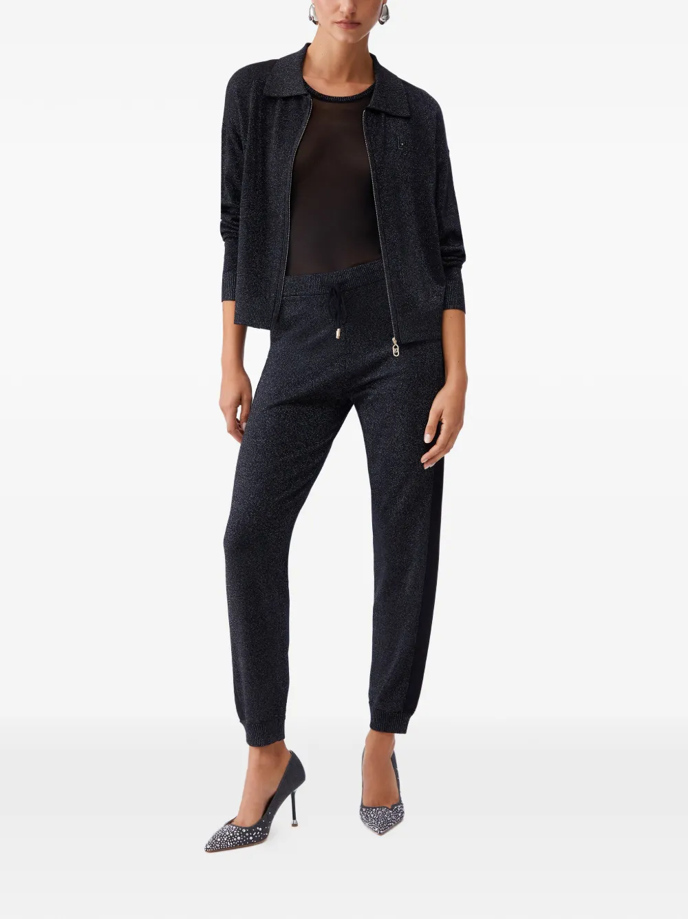  Liu Jo Jersey De Lúrex - Negro 