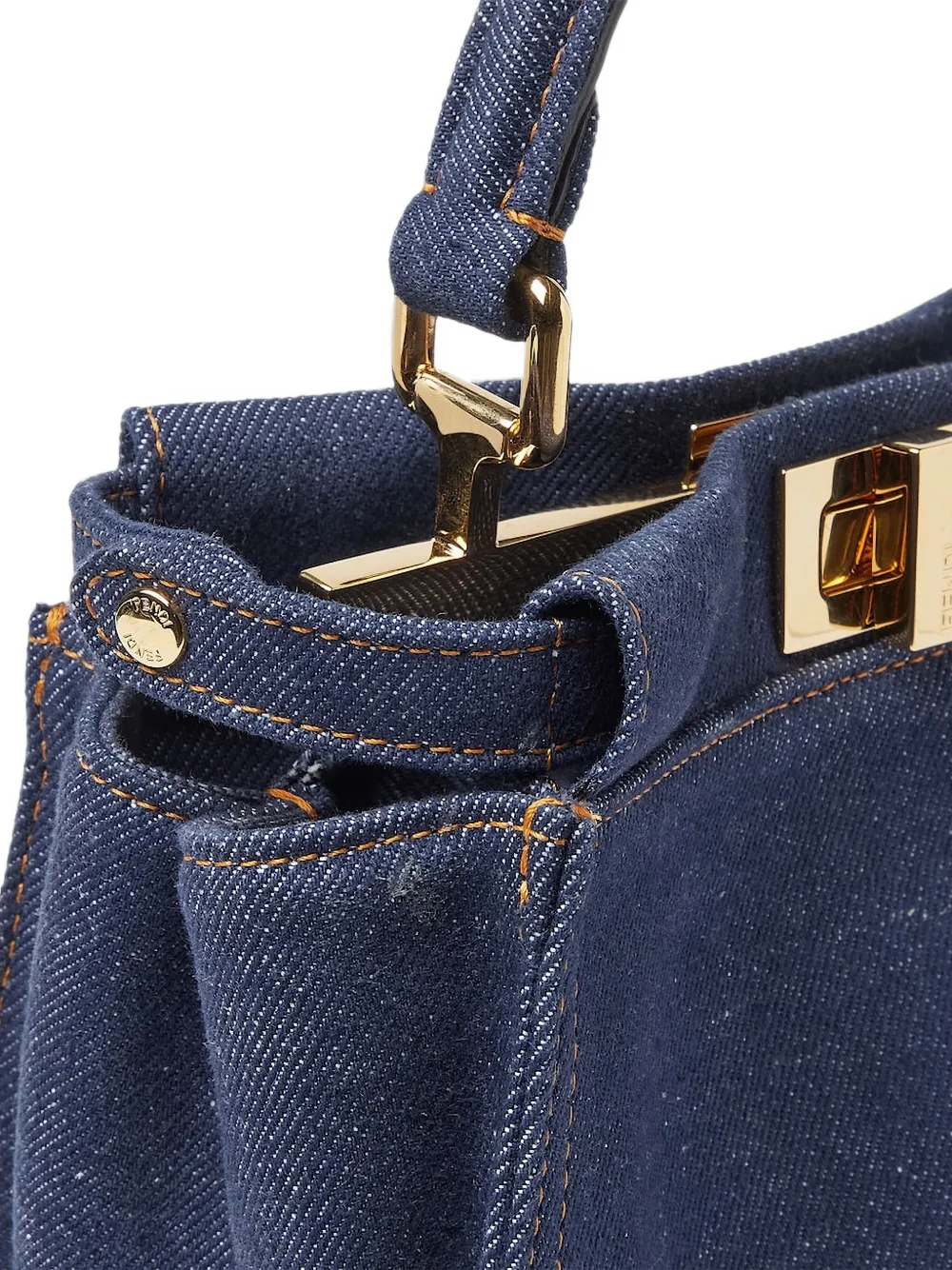 FENDI Peekaboo kleine shopper met handvat Blauw