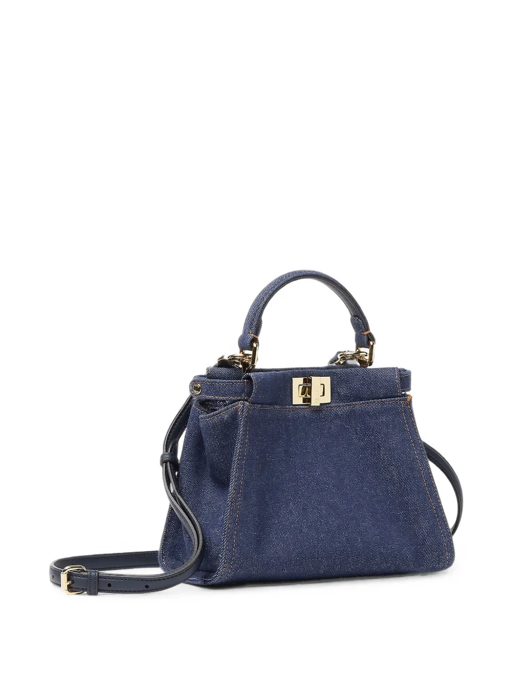 FENDI Peekaboo kleine shopper met handvat Blauw