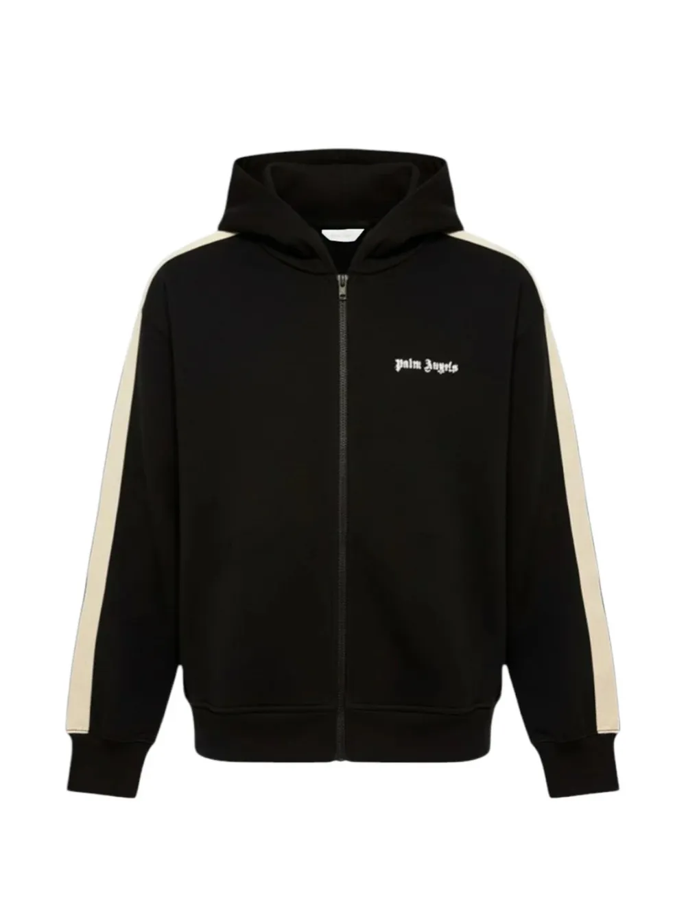 Palm Angels Kids side-stripe zip-up hoodie - Nero