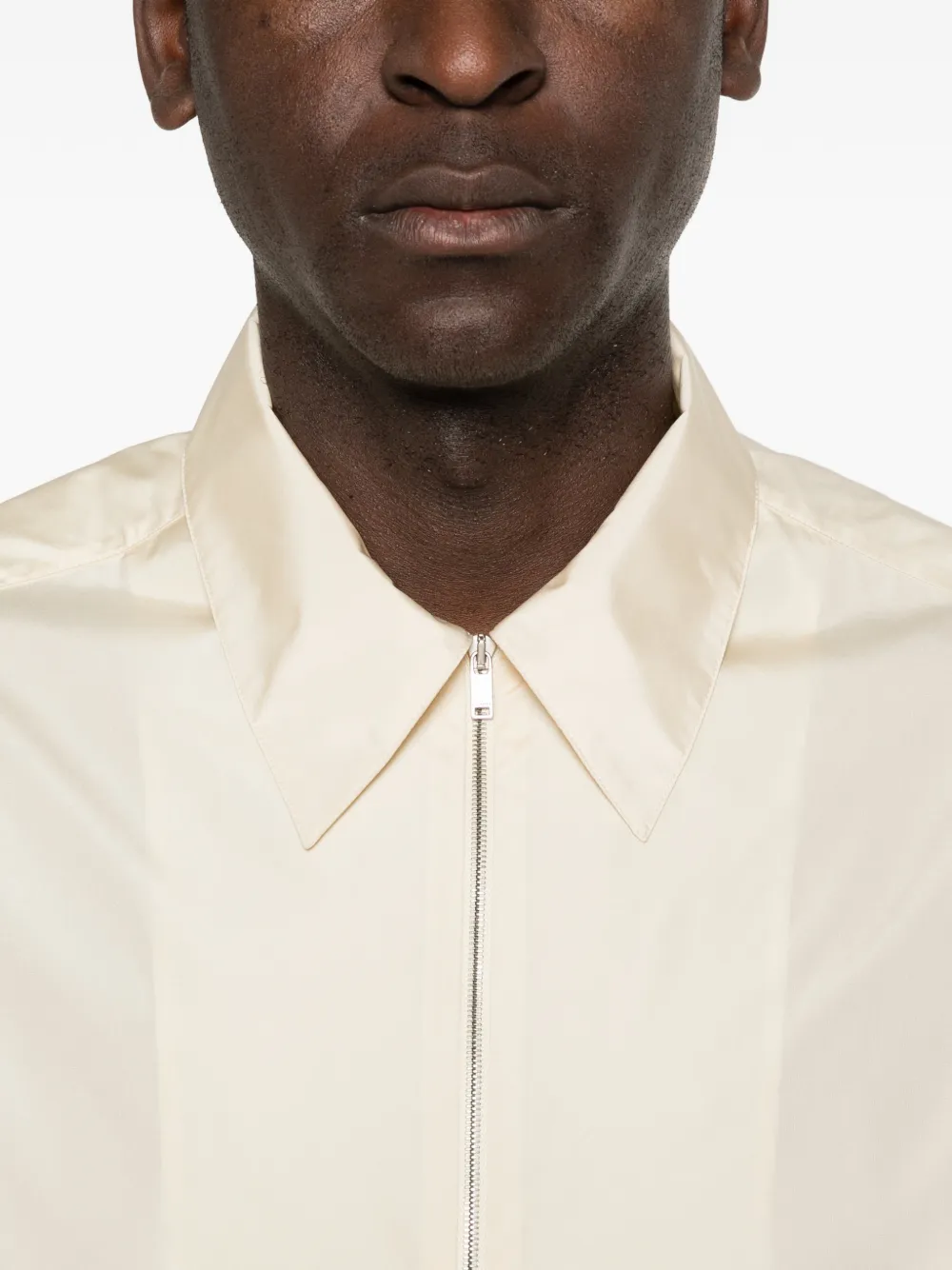 Jil Sander Overhemd met rits en korte mouwen Beige