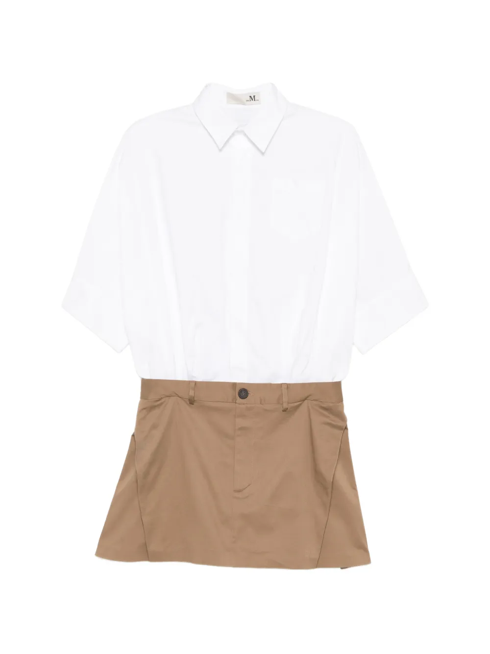 THE M chest-pocket mini dress - Bianco