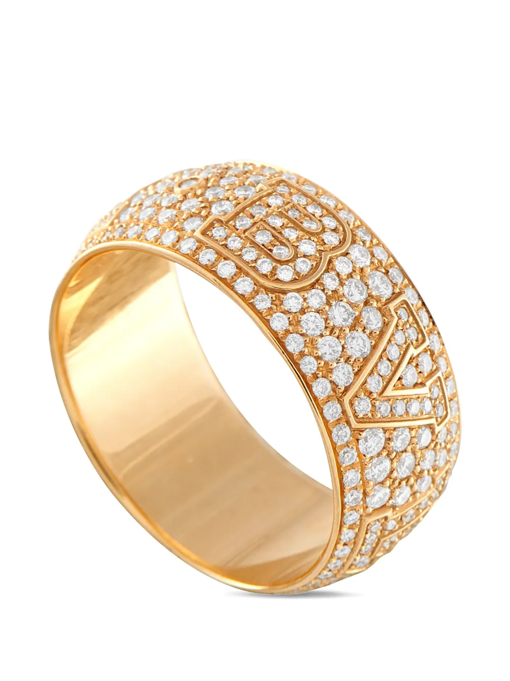 Bvlgari Pre-Owned diamond monologo ring - Oro