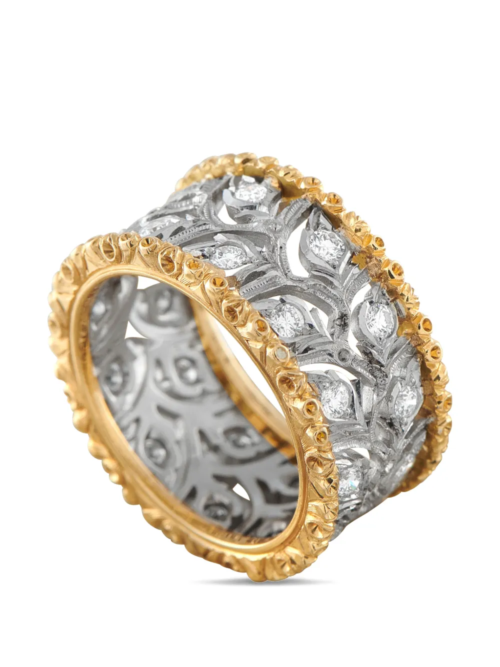  Buccellati Diamond Band Ring - Silver 