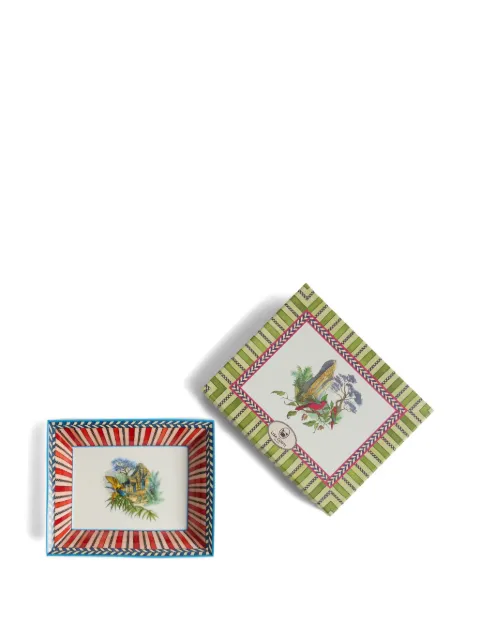 Lisa Corti Jungle Parrot porcelain charger tray