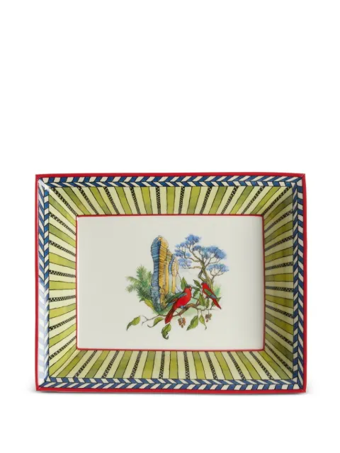 Lisa Corti Jungle Parrot porcelain charger tray