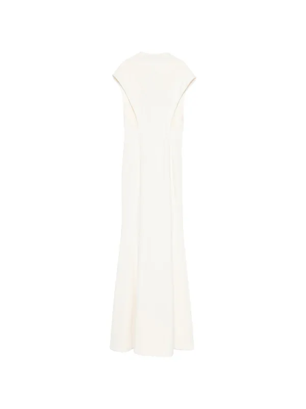 cap sleeve white maxi dress BHLDN Cap-Sleeve Lace Stretch Satin Maxi Dress