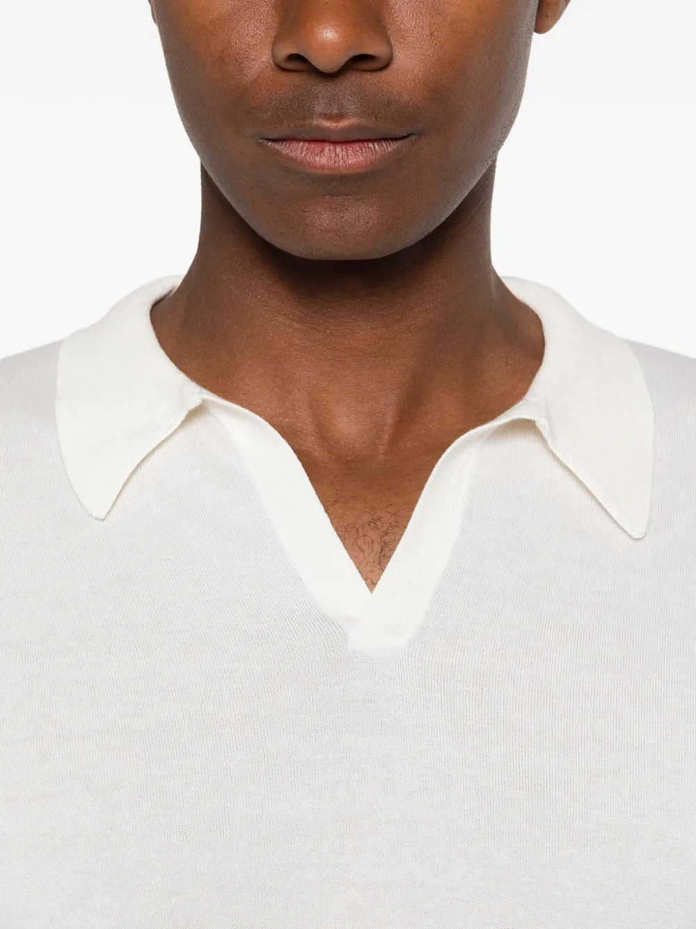 John Smedley Noah T-shirt met V-hals Beige