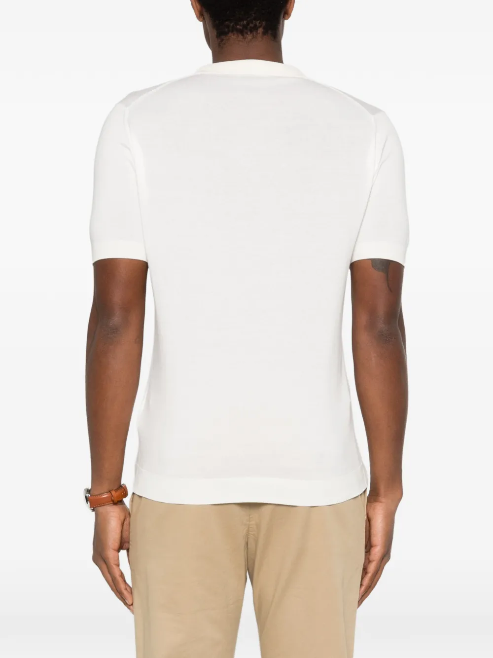 John Smedley Noah T-shirt met V-hals Beige