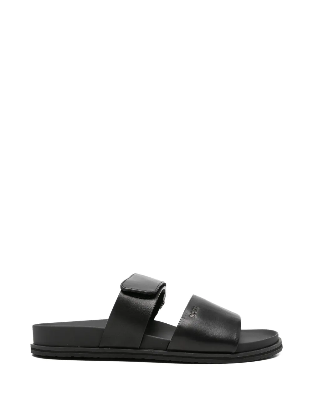 BOSS touch-strap leather sandals - Schwarz