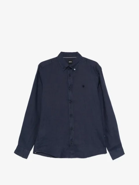 BOSS Polo in lino con logo