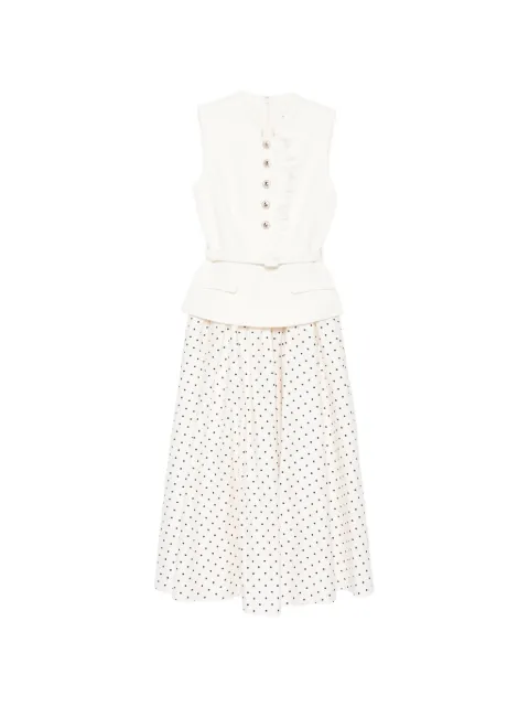Self-Portrait polka-dot belted midi dress