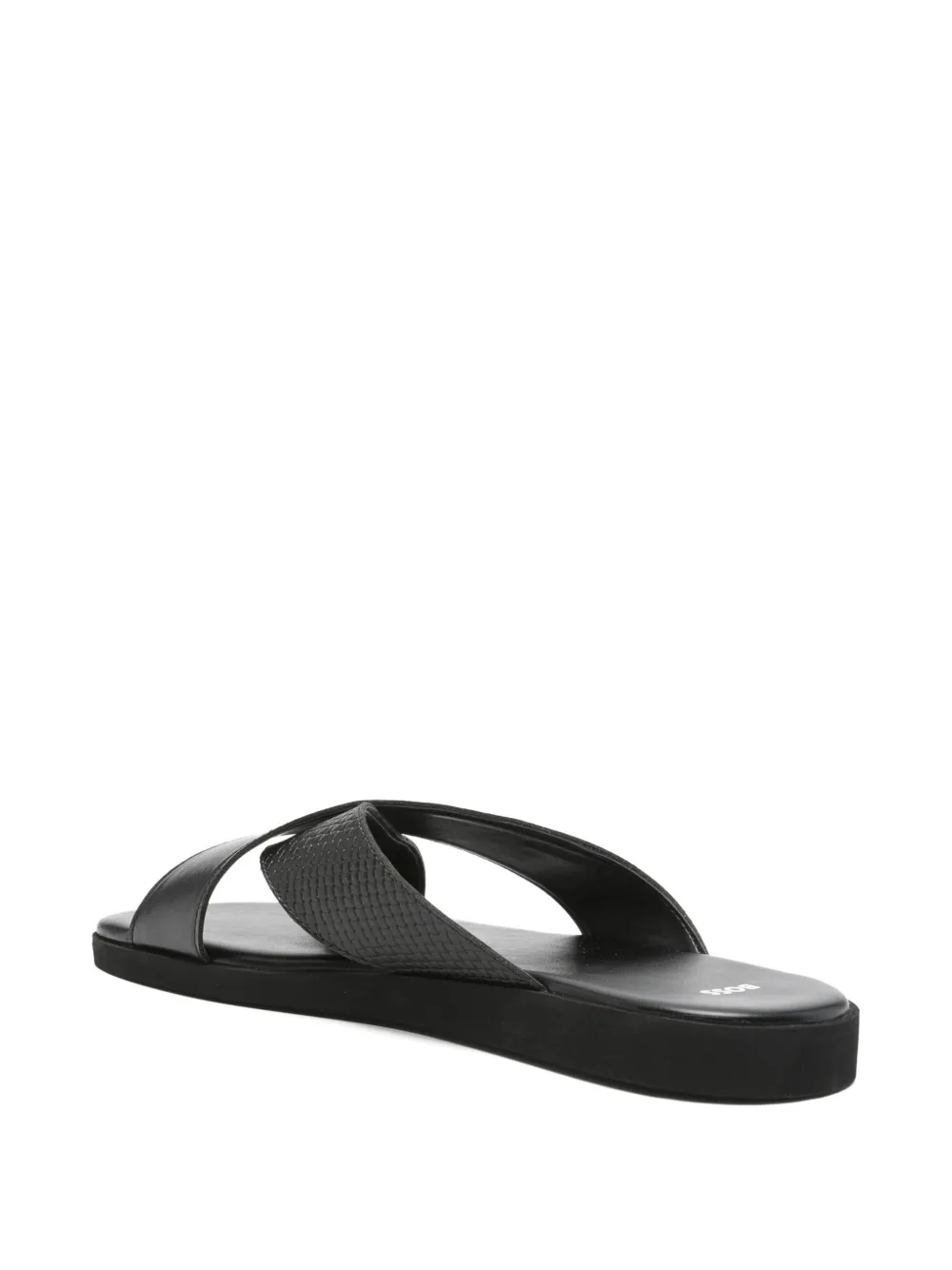 BOSS Darrel crisscross strap slides Zwart