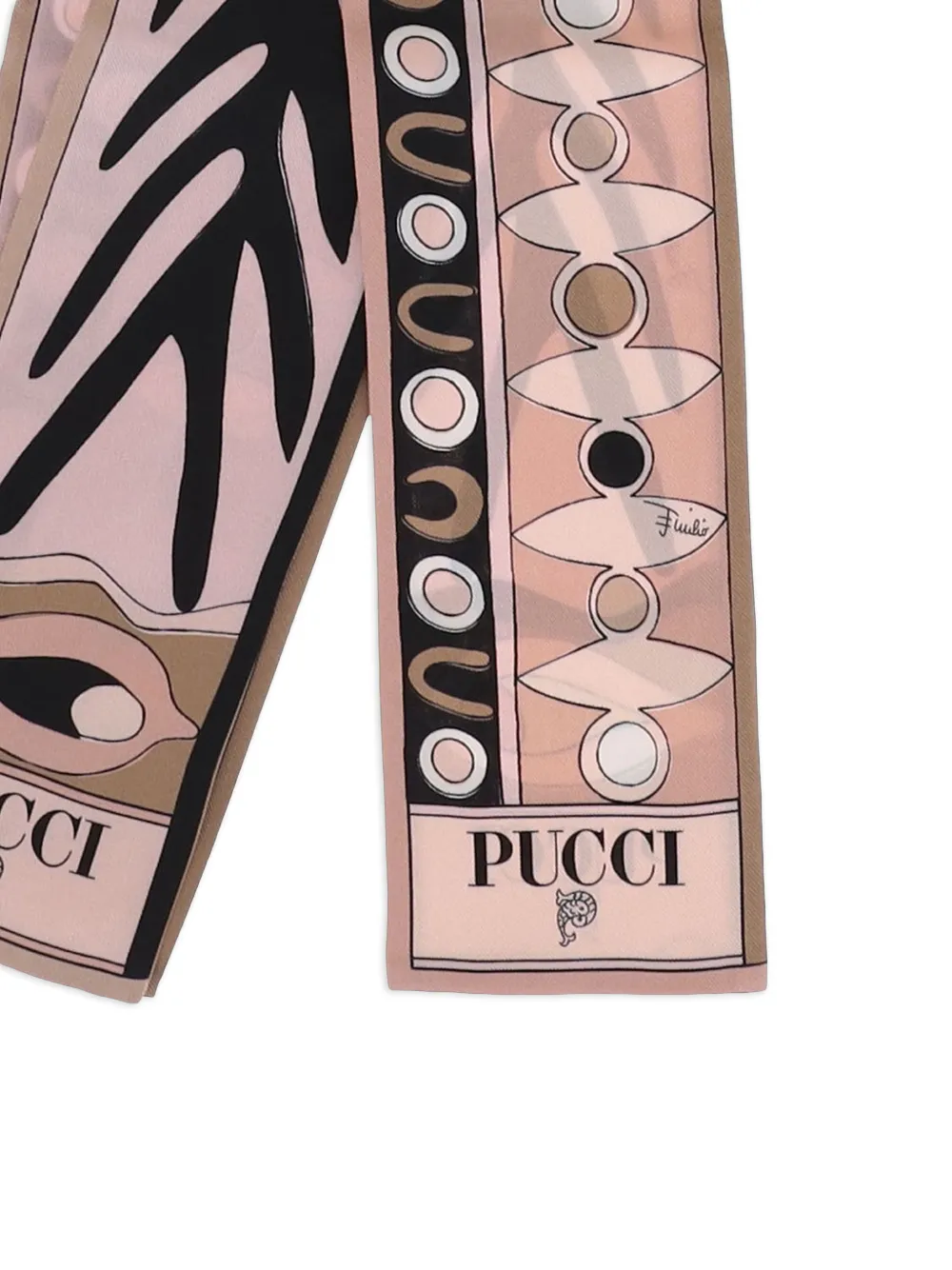 PUCCI Zijden twill sjaal met Angoli Soleil-print Roze