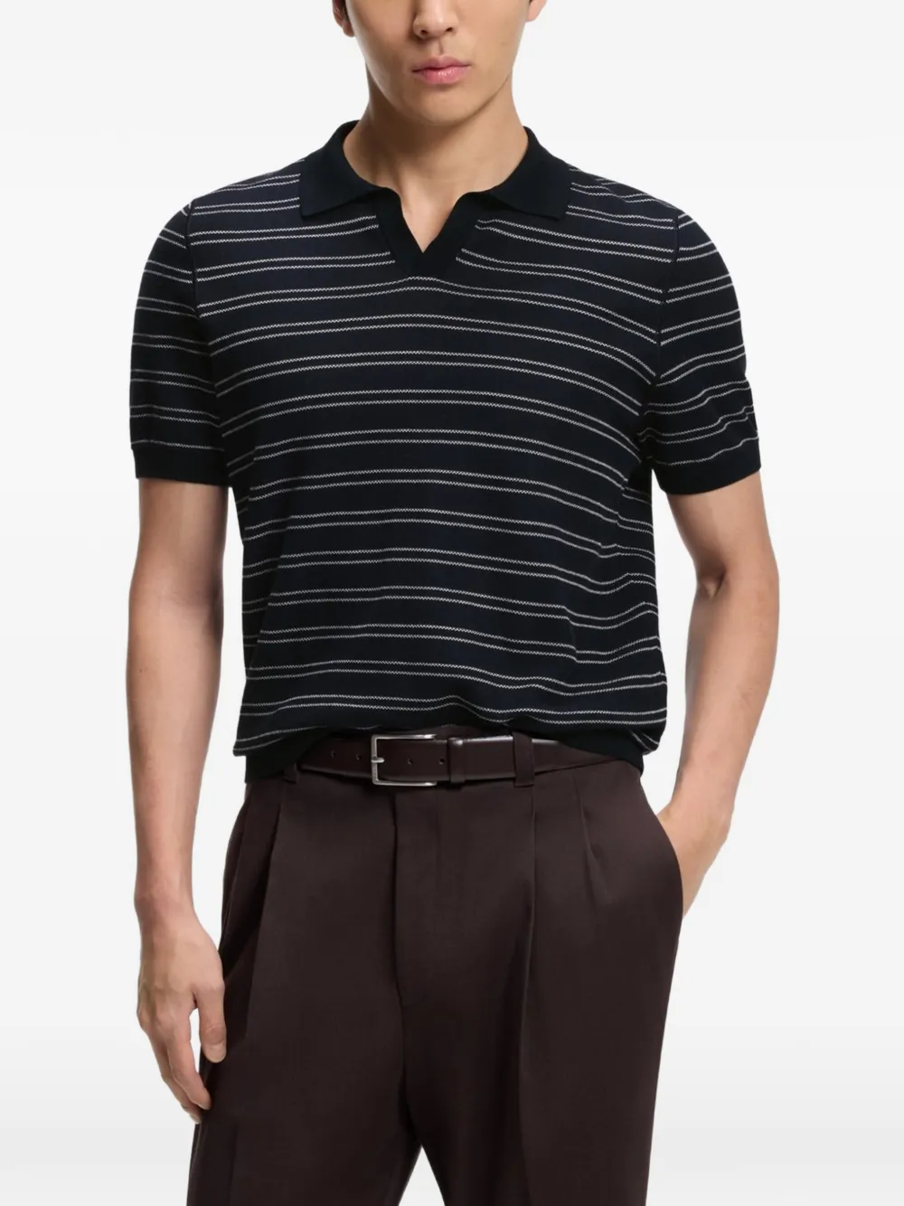 BOSS Gestreept T-shirt Blauw