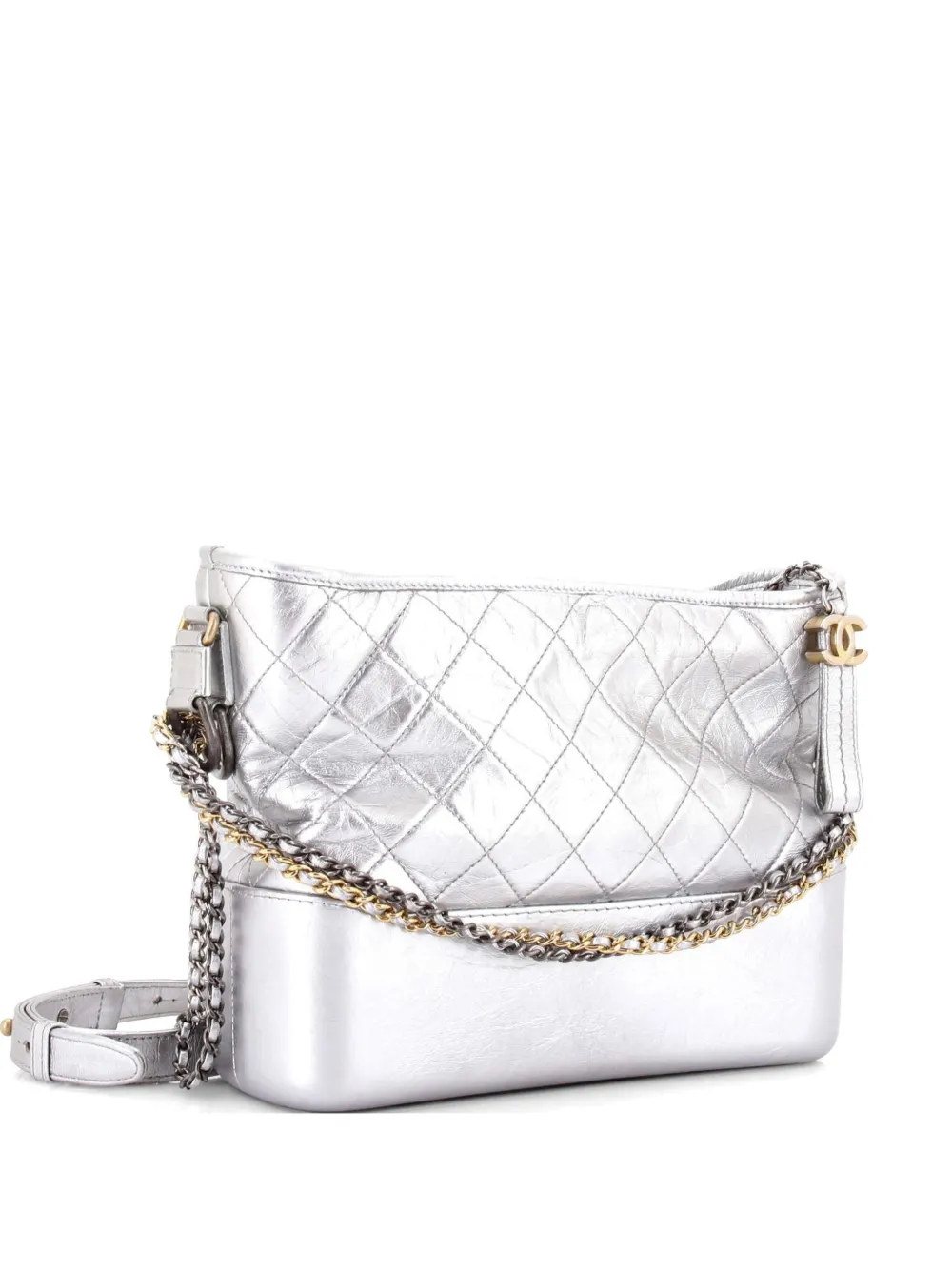 CHANEL Pre-Owned Gabrielle Quilted Aged Calfskin Medium hobo bag - Silber