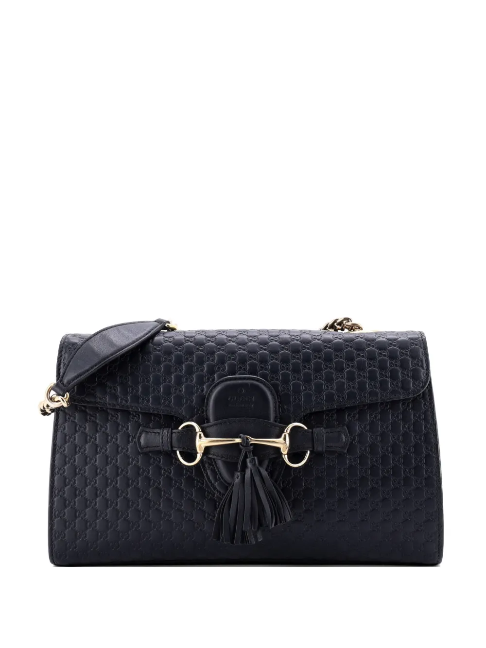 Gucci Pre-Owned Emily Chain Flap Bag Microguccissima Leather Medium shoulder bag - Blu