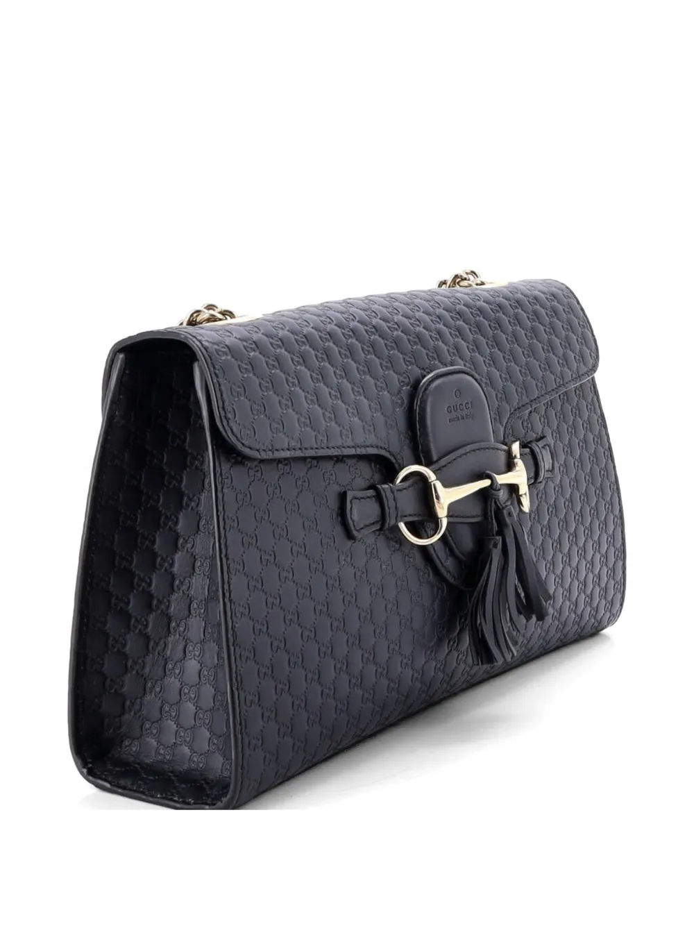  Gucci Pre-owned Emily Chain Flap Bag Microguccissima Leather Medium Shoulder Bag - Blue 