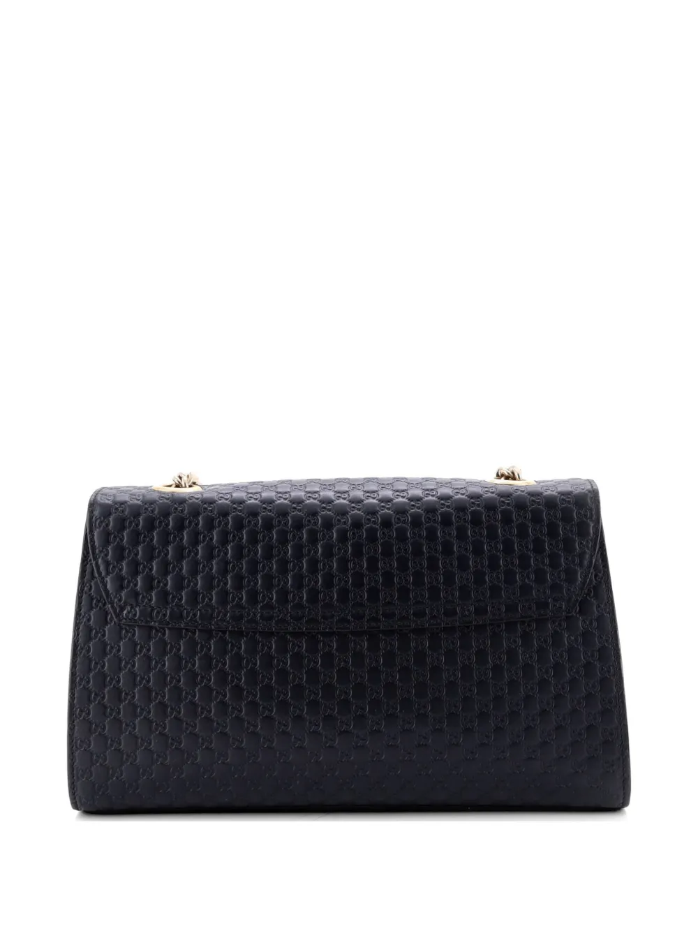  Gucci Pre-owned Emily Chain Flap Bag Microguccissima Leather Medium Shoulder Bag - Blue 