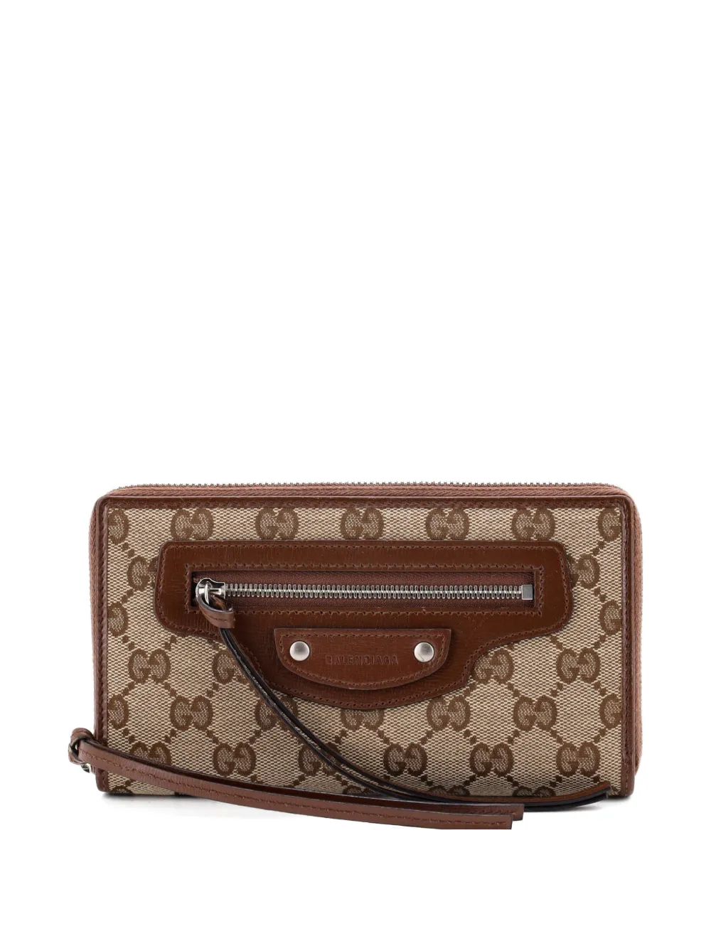 Balenciaga Pre-Owned x Gucci The Hacker Project Neo Classic Zip Wallet GG Canvas Long small wallets - Brown