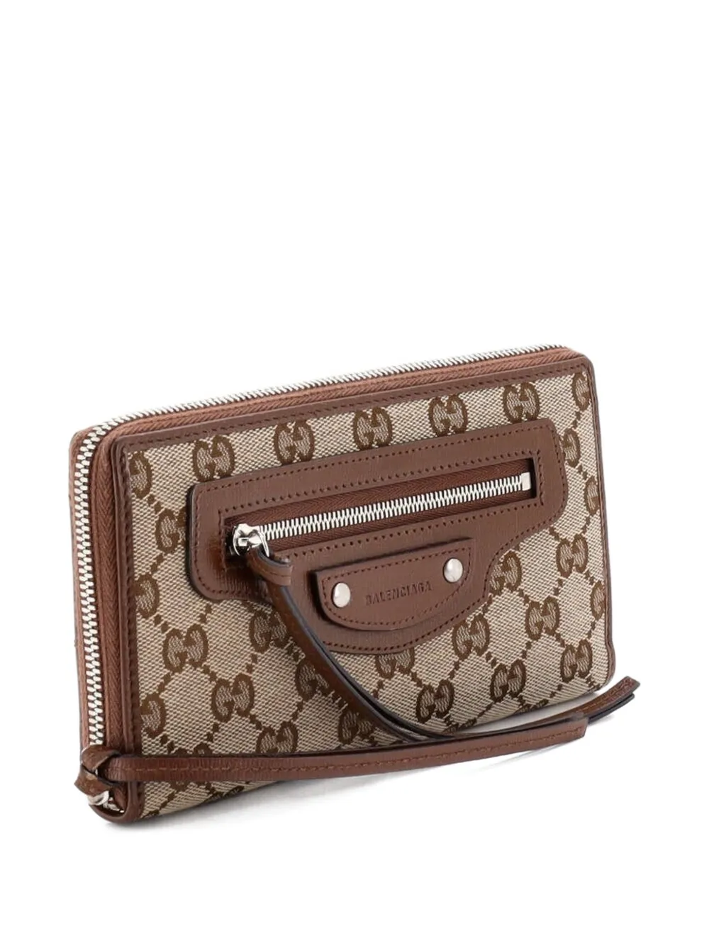  Balenciaga Pre-owned X Gucci The Hacker Project Neo Classic Zip Wallet Gg Canvas Long Small Wallets - Brown 