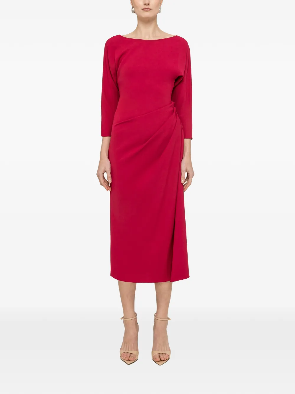 NISSA Geplooide midi-jurk Rood