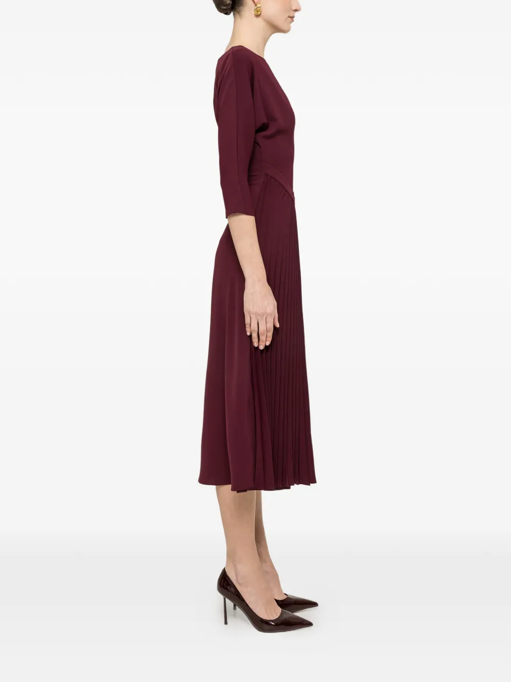 NISSA Geplooide midi-jurk Rood
