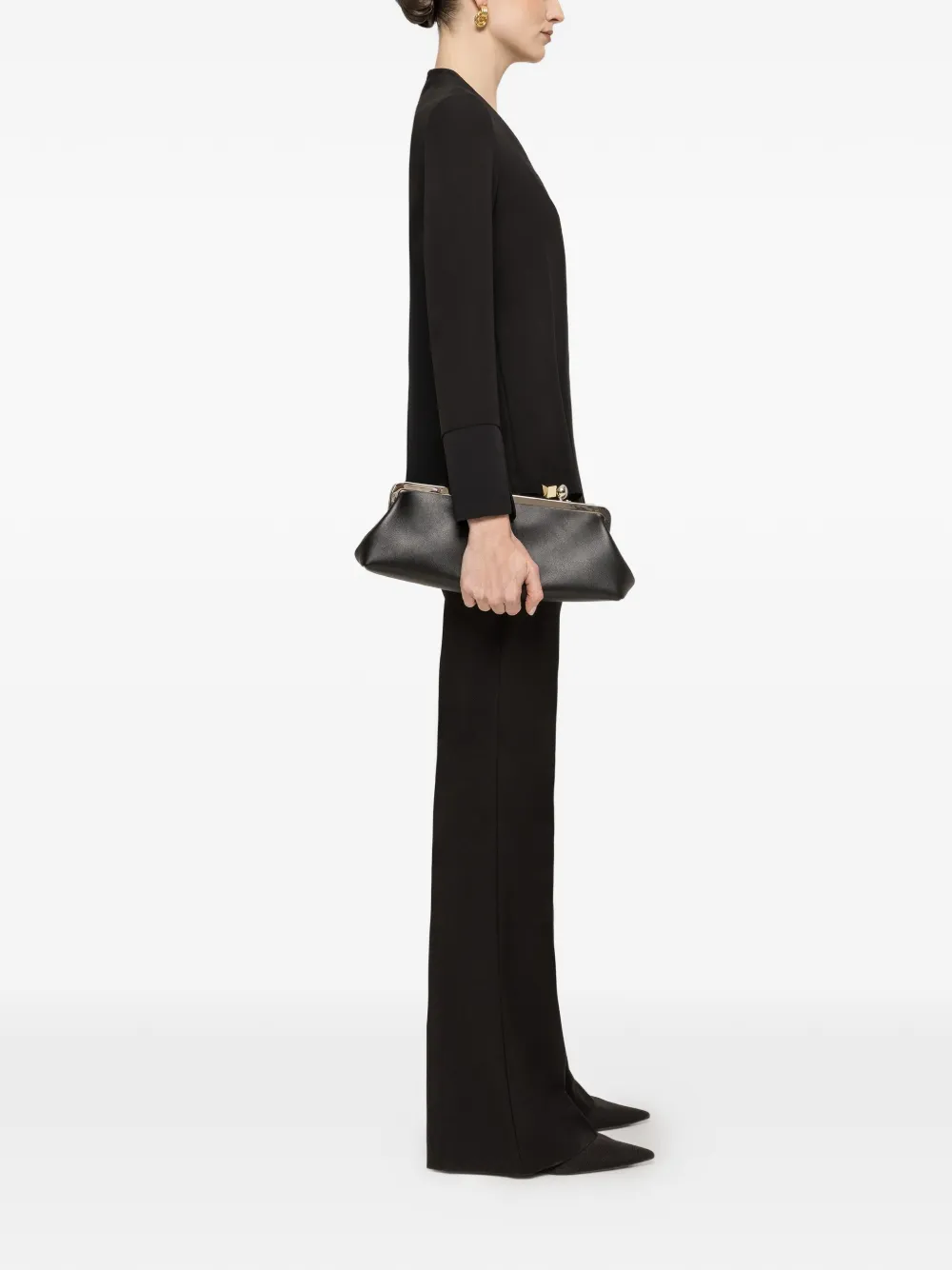  Nissa V-neck Panelled Top - Black 