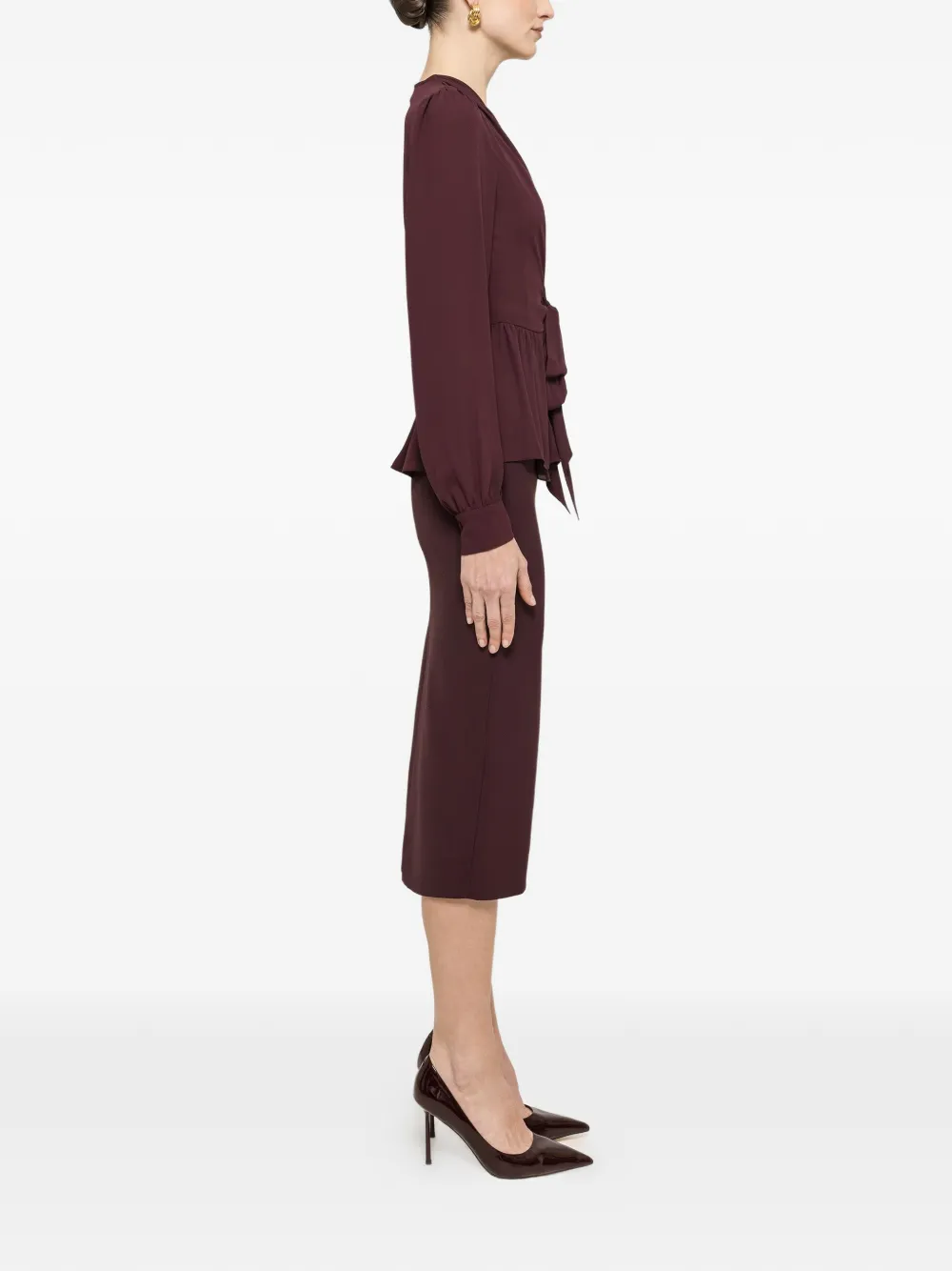  Nissa Ruffled Tie Detail Top - Purple 