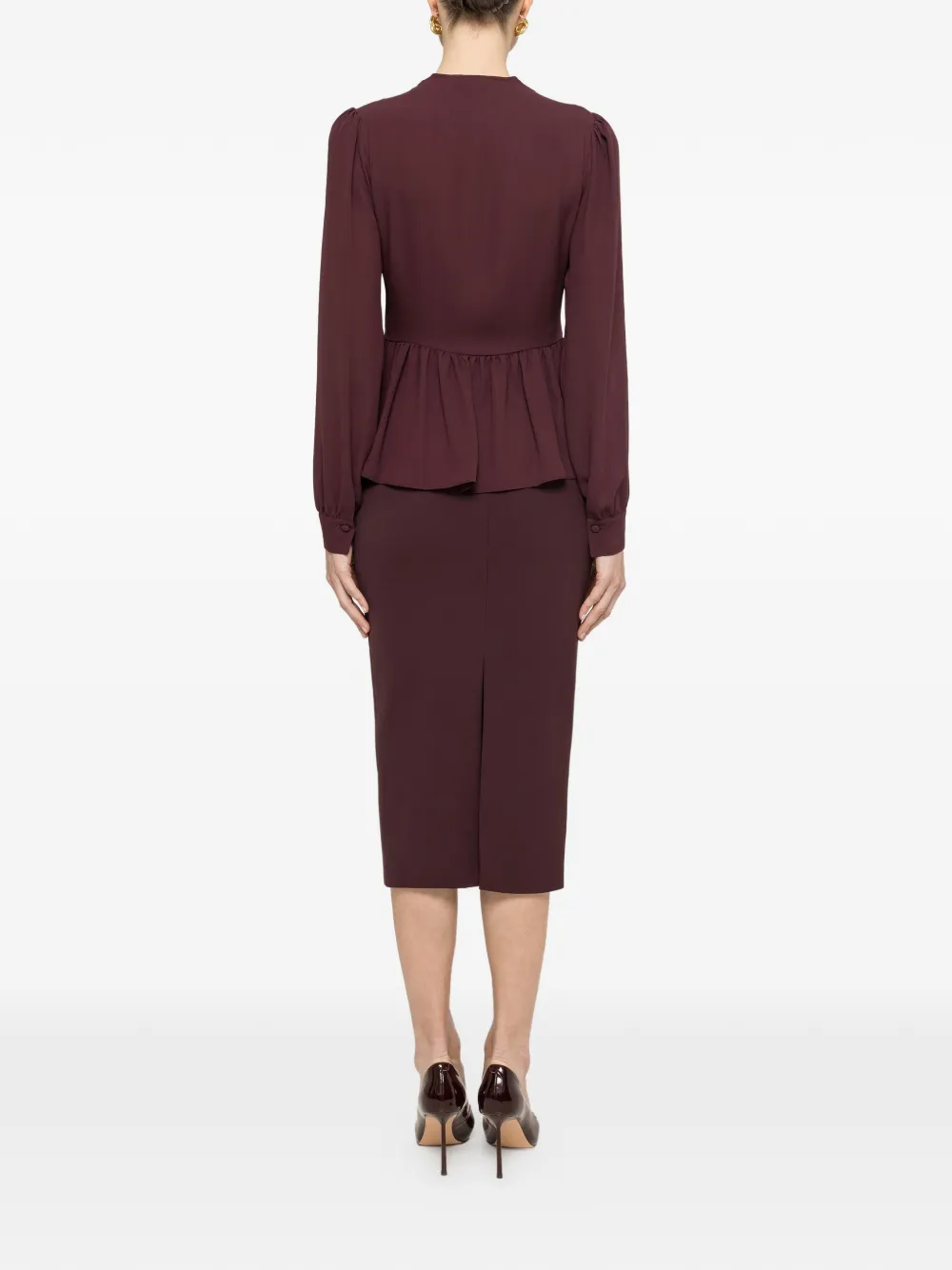 NISSA Chiffon top met ruches Paars