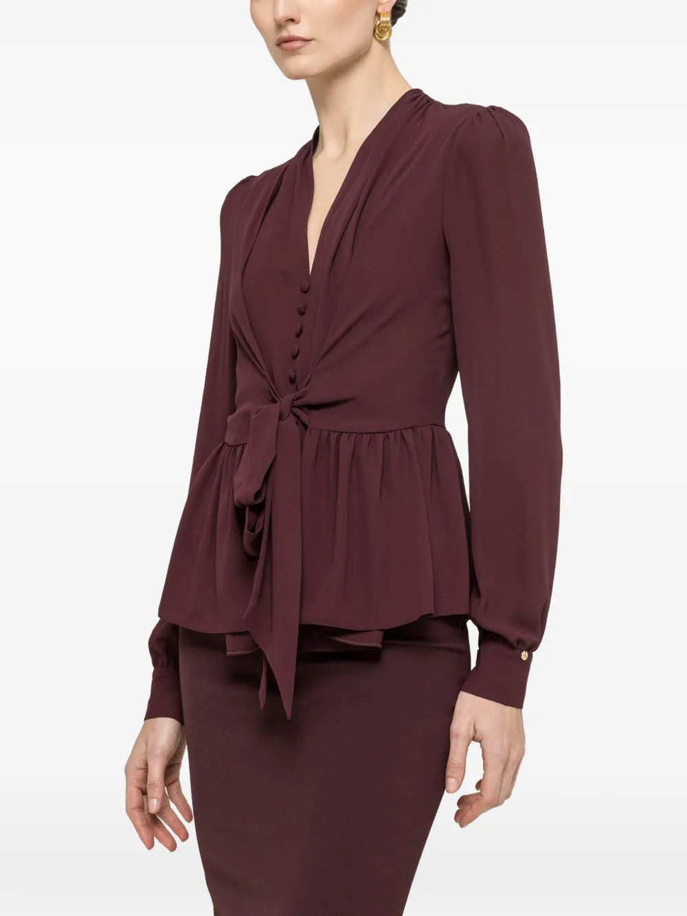 NISSA ruffled tie detail top - Viola