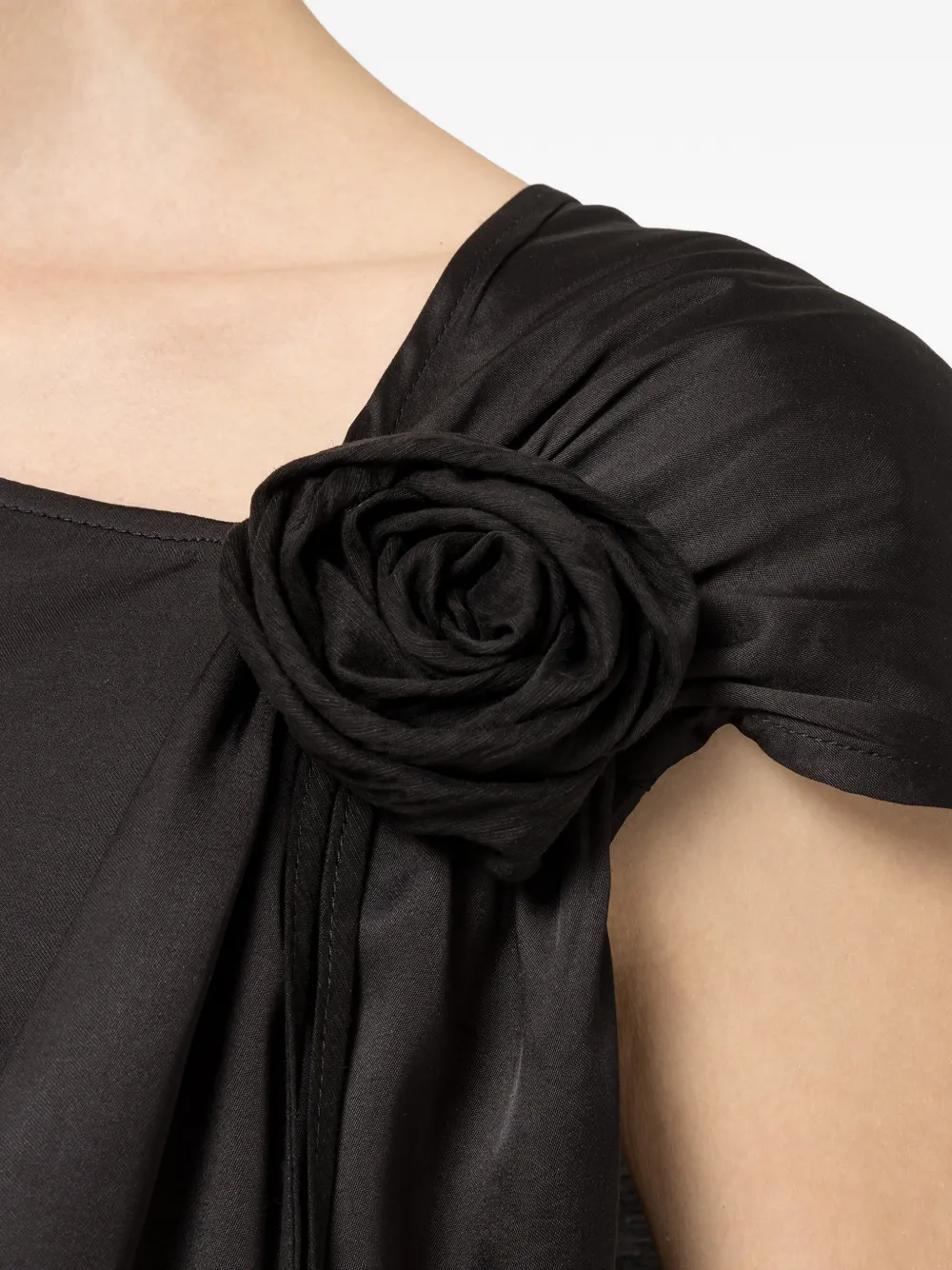 NISSA Viscose top met bloemdetail Zwart