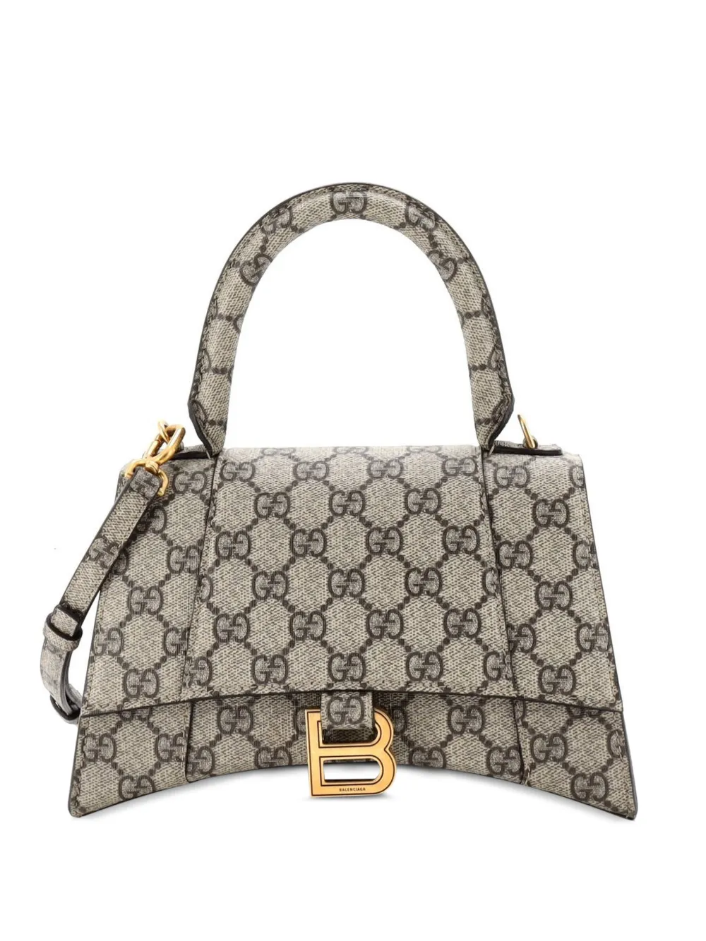 Gucci Pre-Owned x Balenciaga The Hacker Project Hourglass Top Handle Bag GG Coated Canvas Small shoulder bag - Marrone