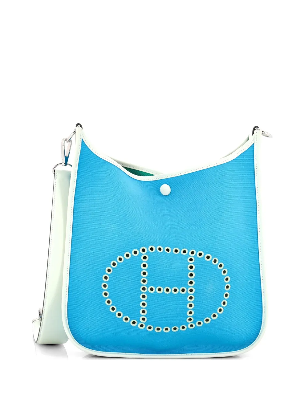 Hermès Pre-Owned Neo Evelyne Bag Toile and Leather PM crossbody bag - Blu