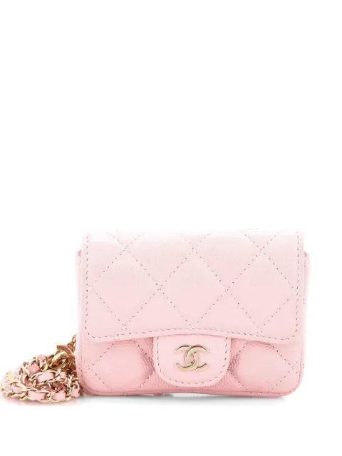 CHANEL Pre-Owned Classic Flap Chain Quilted Caviar Mini belt bag