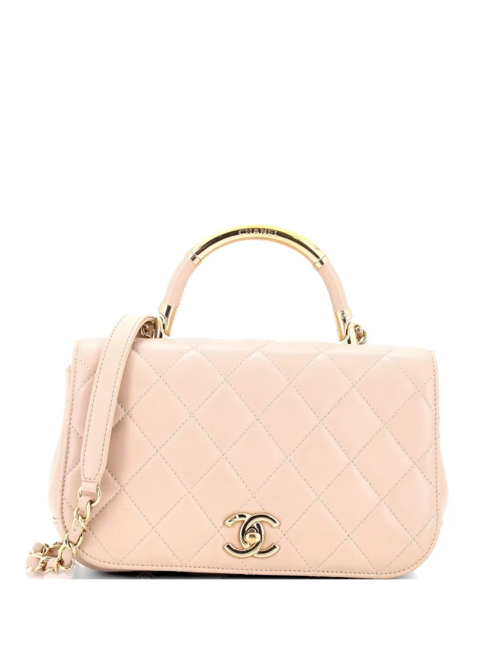 CHANEL Pre-Owned Carry Chic Flap Bag Quilted Lambskin Small satchel - Toni neutri