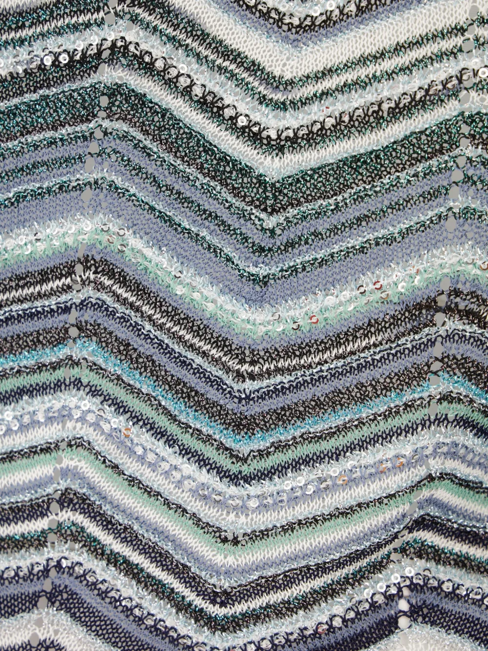  Missoni Chevron Knit Cardigan - Blue 