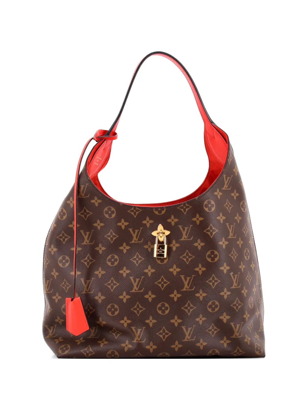 Louis Vuitton Pre-Owned Flower Monogram Canvas with Leather hobo bag - Marrone