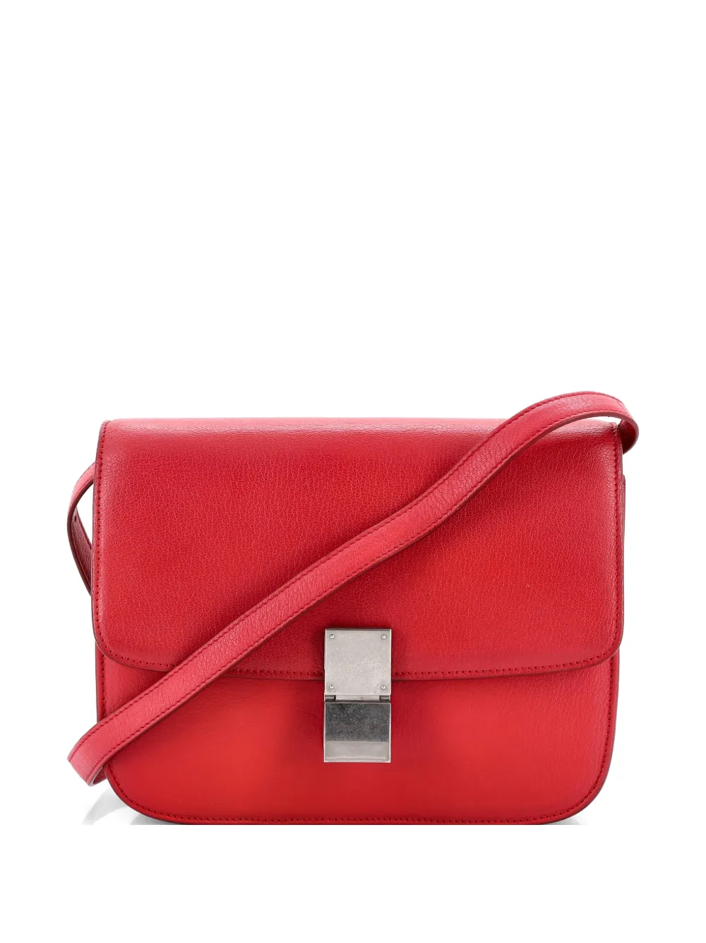 Celine Pre-Owned Classic Box Bag Grainy Leather Medium crossbody bag - Rosso