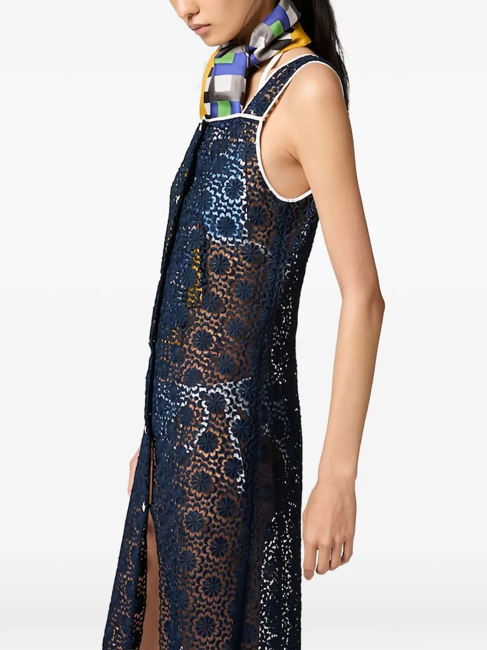 Miu Macrame mini-jurk met kant Zwart