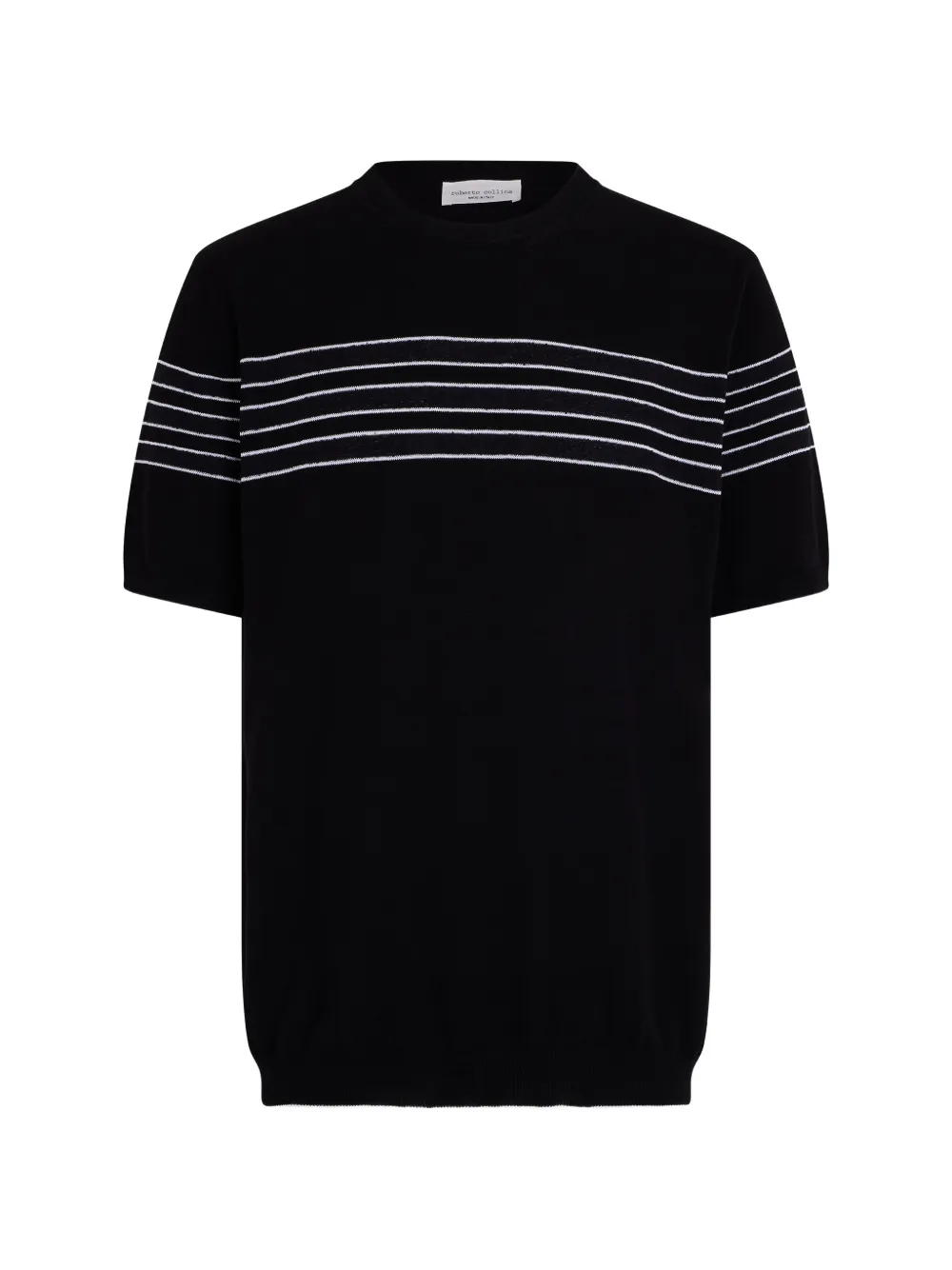Roberto Collina stripe-pattern short-sleeve T-shirt - Nero