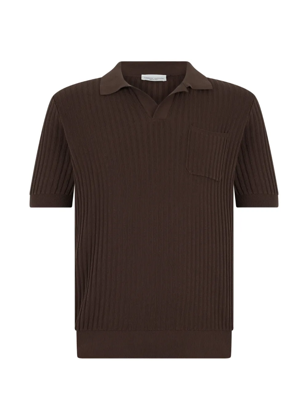Roberto Collina ribbed-knit polo coller short-sleeve sweater - Braun